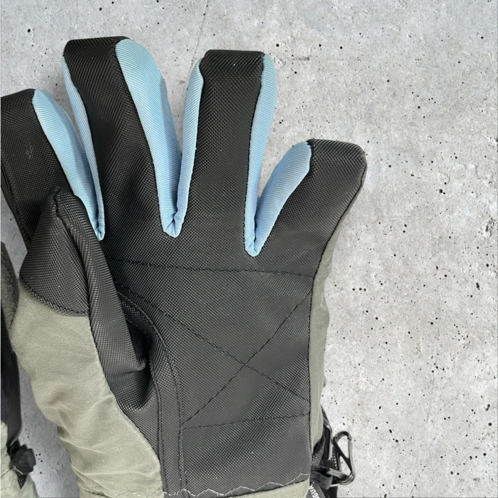 Zero Blue/Gray Women's Large Winter Ski Gloves Hydroguard Adjustable Strap‎